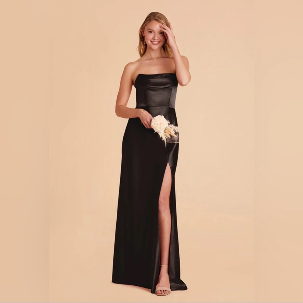 Birdy Grey Mia Shiny Satin Black Convertible Dress